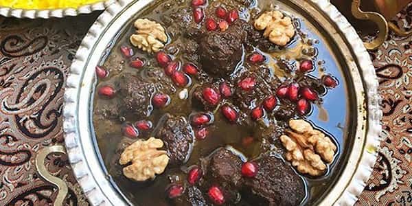 طرز تهیه خورش اناربیج گیلانی با مرغ , دستور پخت خورشت اناربیج با گوشت