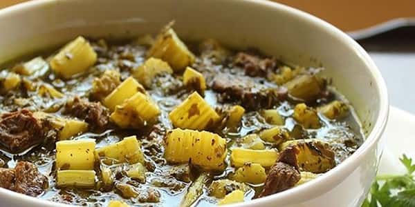 طرز تهیه خورش ریواس با مرغ و لپه , دستور پخت خورشت ریواس مجلسی با گوشت قرمز